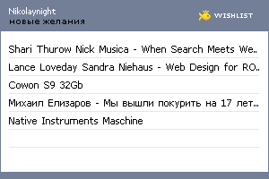 My Wishlist - nikolaynight