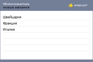 My Wishlist - nikonorovanastasia