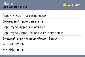 My Wishlist - nikserov