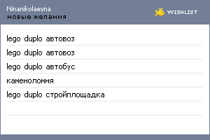 My Wishlist - ninanikolaevna