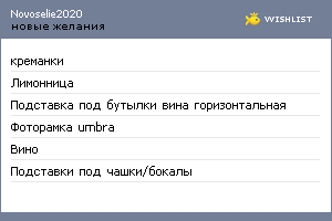 My Wishlist - novoselie2020