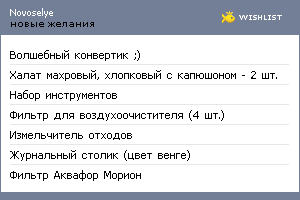 My Wishlist - novoselye