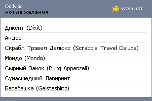 My Wishlist - oddykid