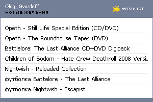 My Wishlist - oleg_gvozdeff
