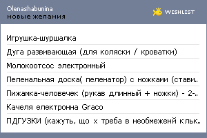 My Wishlist - olenashabunina