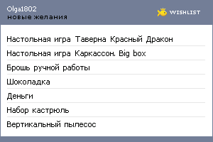 My Wishlist - olga1802