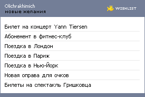 My Wishlist - olichrakhimich