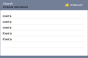 My Wishlist - olversh