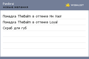 My Wishlist - pandorai