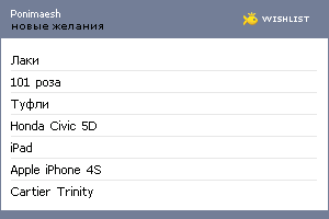 My Wishlist - ponimaesh