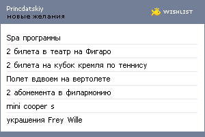 My Wishlist - princdatskiy