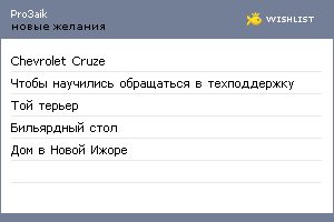 My Wishlist - pro3aik