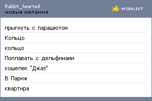 My Wishlist - rabbit_hearted