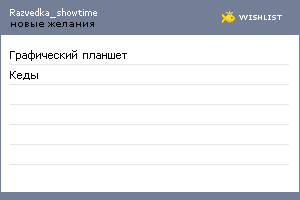 My Wishlist - razvedka_showtime