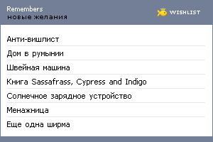 My Wishlist - remembers