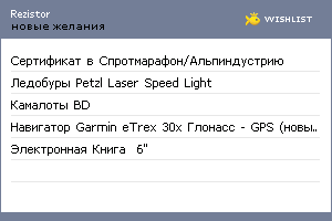 My Wishlist - rezistor