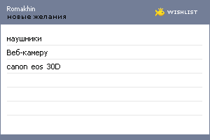 My Wishlist - romakhin