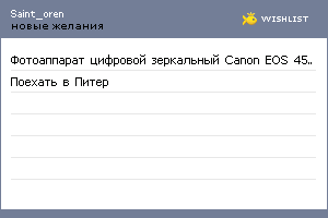 My Wishlist - saint_oren