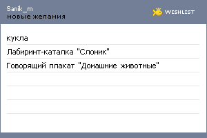 My Wishlist - sanik_m