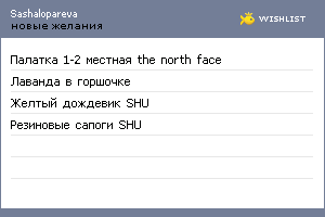 My Wishlist - sashalopareva