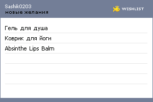 My Wishlist - sashik0203