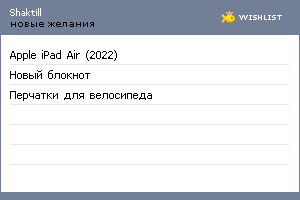 My Wishlist - shaktill