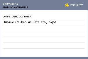 My Wishlist - shizmagoria