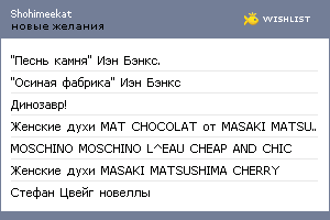 My Wishlist - shohimeekat