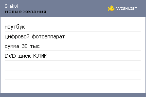 My Wishlist - silakvi