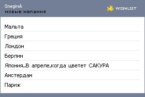 My Wishlist - snegirek