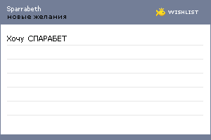 My Wishlist - sparrabeth