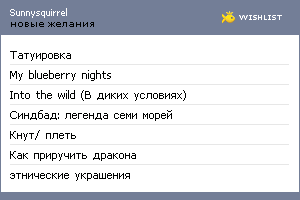 My Wishlist - sunnysquirrel