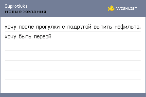 My Wishlist - suprotivka