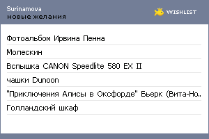 My Wishlist - surinamova