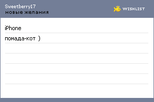 My Wishlist - sweetberry17