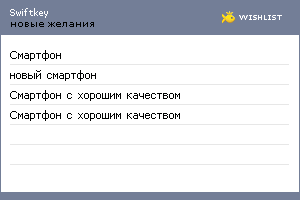 My Wishlist - swiftkey