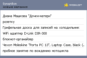 My Wishlist - synoptikon