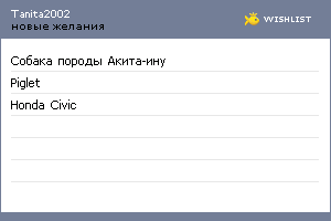My Wishlist - tanita2002