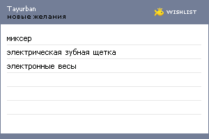 My Wishlist - tayurban