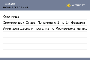 My Wishlist - teletabis