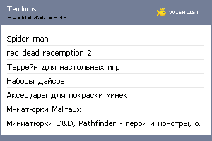 My Wishlist - teodorus