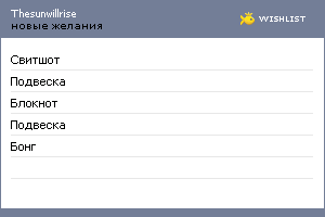 My Wishlist - thesunwillrise
