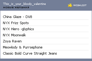 My Wishlist - this_is_your_bloody_valentine