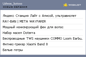 My Wishlist - uzhnoe_butovo
