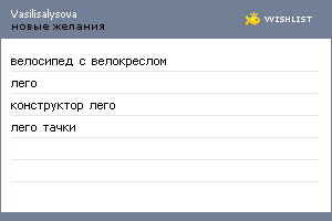 My Wishlist - vasilisalysova