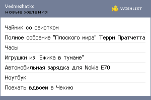 My Wishlist - vedmezhatko
