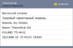 My Wishlist - velvetvertigo