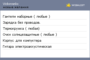 My Wishlist - vicborzenko
