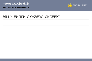 My Wishlist - victoriabondarchuk