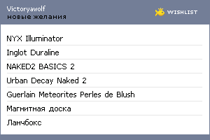 My Wishlist - victoryawolf